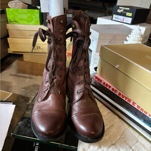 Sam Edelman Brown Lace-Up Boots